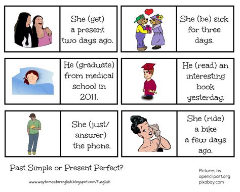 Present Perfect Or Past Simple Dominoes Funglish