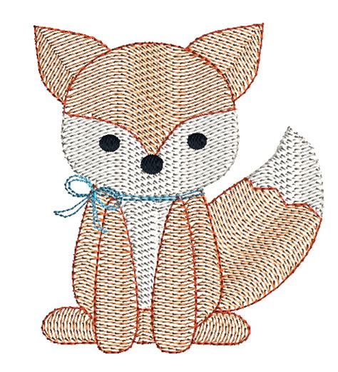 Fox Quick Stitch Machine Embroidery Design