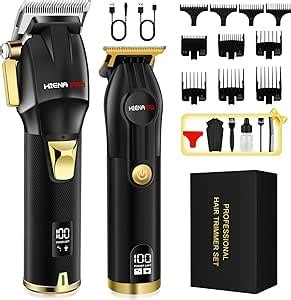 Hiena Pro Hair Clippers Men Cordless T Liners Hair Trimmer Set Men