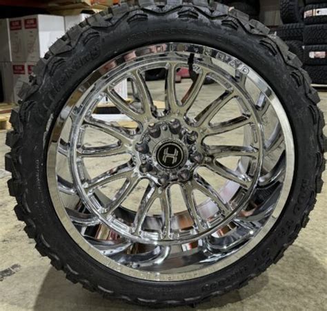 4 NEW 22x12 Hardcore HC101 Wheels And 33 Tires 44 Chrome RAM 1500 5x5