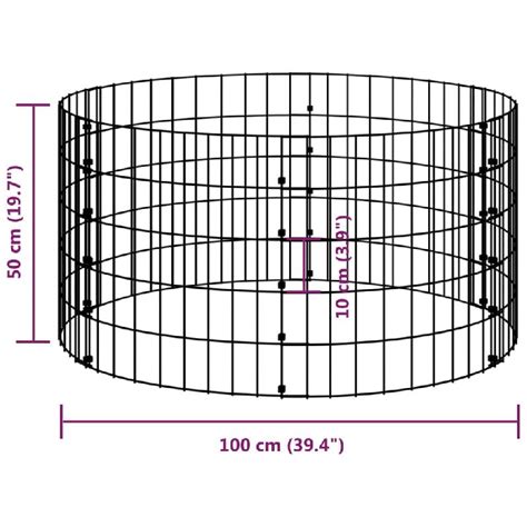 Vidaxl Poteau Gabion Circulaire Acier Galvanis X Cm