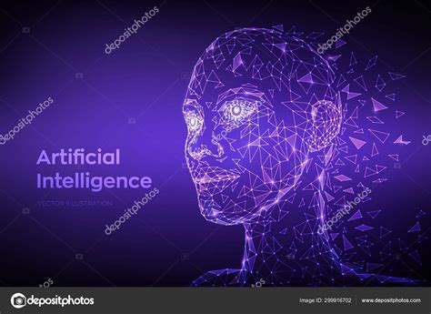 Ai Artificial Intelligence Concept Low Poly Abstract Digital Human