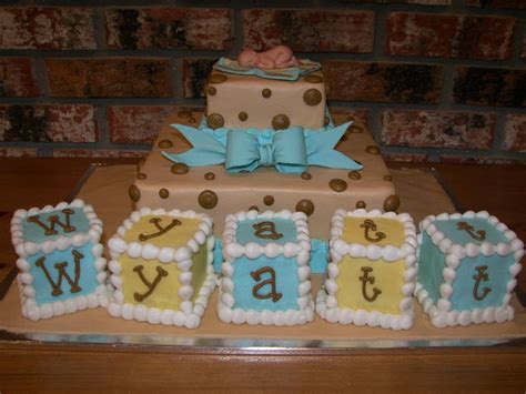 Baby Blocks Baby Shower Cake