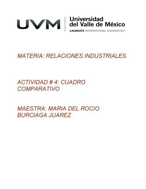 Act Actividad Materia Relaciones Industriales Actividad