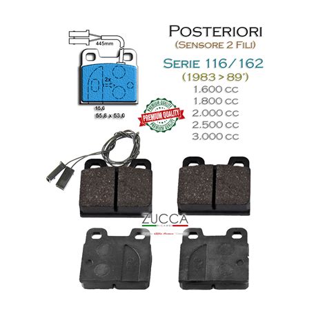 Kit Pastiglie Freno Post Serie 116 162 1983 89 Sensore 2 Fili