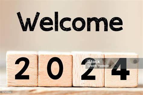 Welcome 2024 Arranged From Wooden Letters Stock Photo Download Image