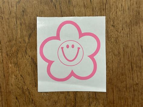 Smiley Face Flower Decal, Trendy, Car Decal, Tumbler Decal, Yeti Decal ...