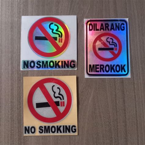 Jual Stiker Cutting Dilarang Merokok No Smoking Ukuran Kecil Shopee