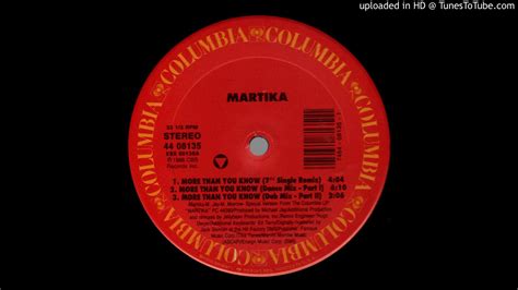 Martika More Than You Know Dance Mix Part I 1988 Youtube