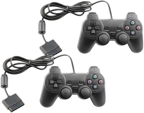 Controller for PS2 Playstation 2 Wired (Black) - 2 Pack - AWordPressSite