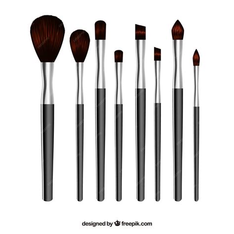 Colección De Brochas De Maquillaje Realistas Vector Gratis