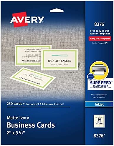 Amazon Avery Clean Edge Printable Business Cards With Sure Feed