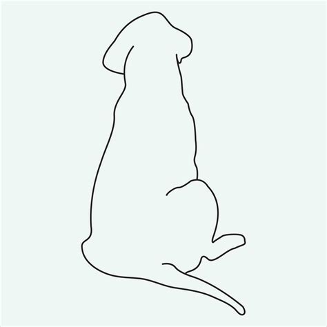 One Line Hand Drawn Dog Outline Vector Illustration 36427316 Vector Art