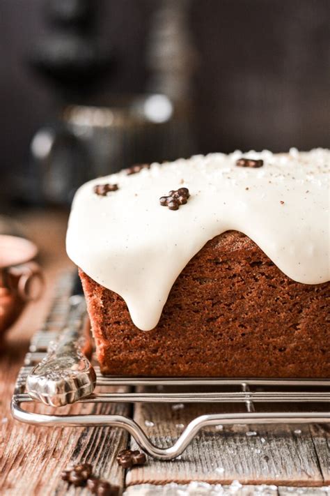 High Altitude Gingerbread Loaf Cake With Eggnog Icing Curly Girl Kitchen