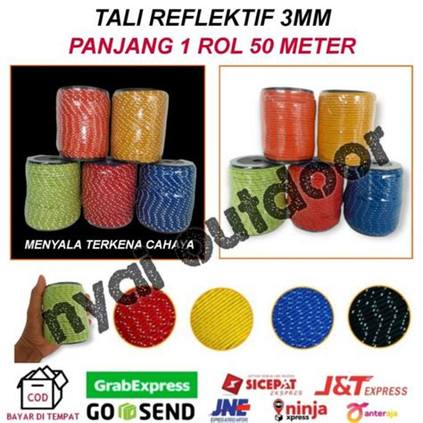 Jual Tali Perusik Reflektif Mm Tali Menyala Per Roll Tali Tenda