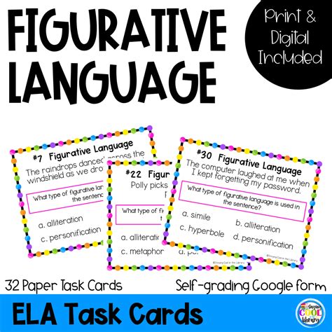 Figurative Language Task Cards Print And Google Classroom Staying