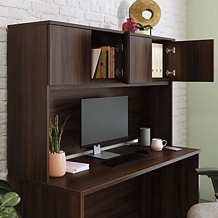 Sauder Affirm W Desktop Hutch Noble Elm Office Depot