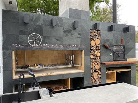 Argentine Grill Modern Outdoor Fireplace Modern Outdoor Kitchen