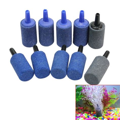 10pcs Lot Aquarium Cylinder Shape Air Stone Mineral Bubbles Release