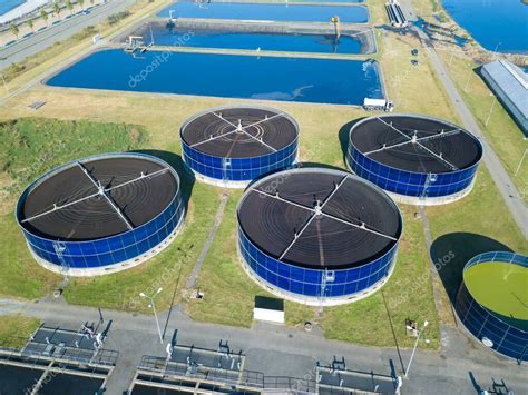 Vista De Drones De Plantas De Tratamiento De Aguas Residuales