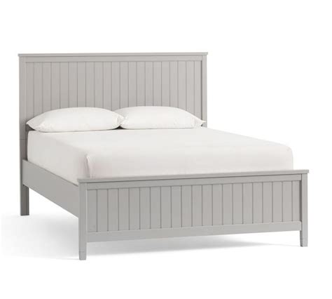 Queen Size Cottage Style Panel Bed In Grey