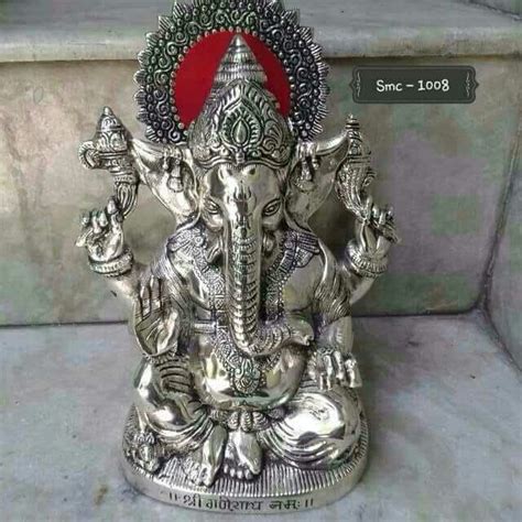 Silver Aluminium Aluminum Ganesh Statue Size Dimension 6 Size