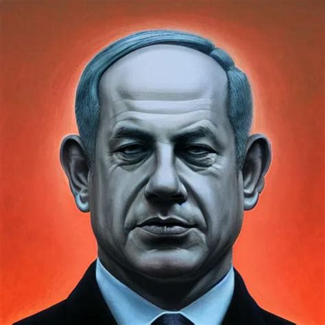 A Portrait Of Benjamin Netanyahu By Wayne Barlowe Stable Diffusion