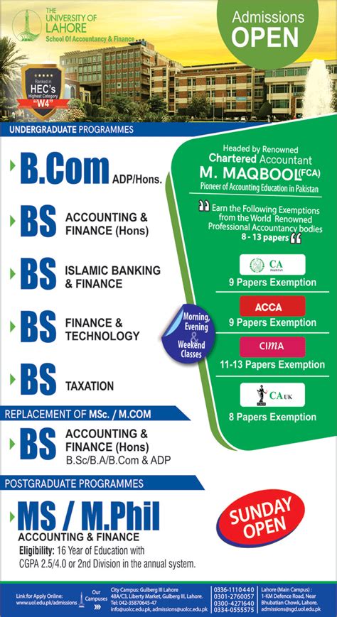 BS MS And MPhil Admissions At The University Of Lahore 2024 Government