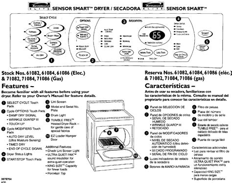 Kenmore 11061082000 User Manual Dryer Manuals And Guides L0102019