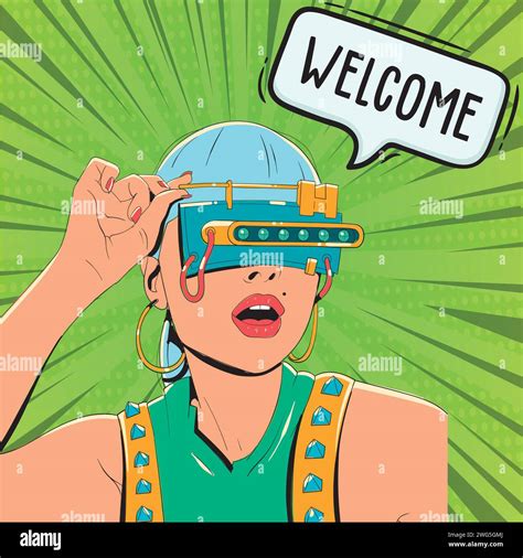 Woman Technology Pop Art Style Vector Image Stock Vector Image Art