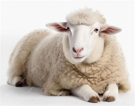 Premium Psd The White Sheep Lies Isolated On A Transparent Background