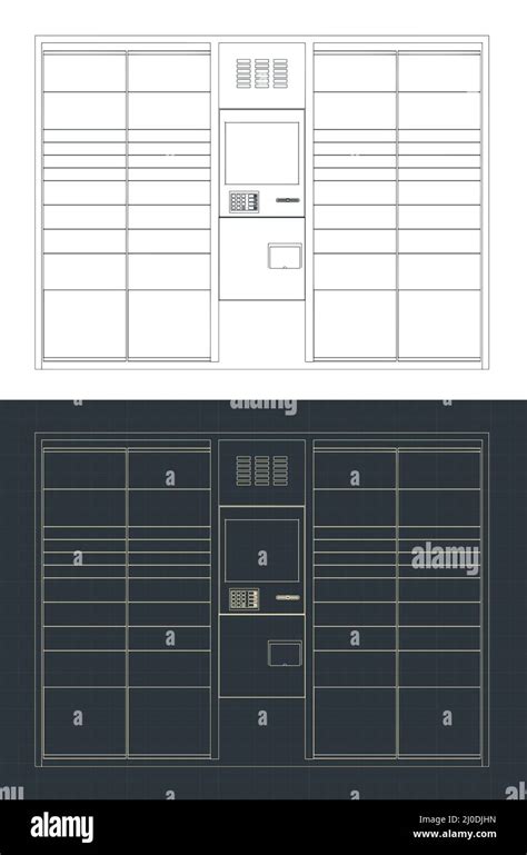 Ilustración vectorial estilizada de los planos de la terminal de