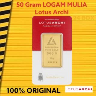 Jual LM LOTUS ARCHI 50 GR LOGAM MULIA LOTUS ARCHI GOLD MERAH PUTIH 50