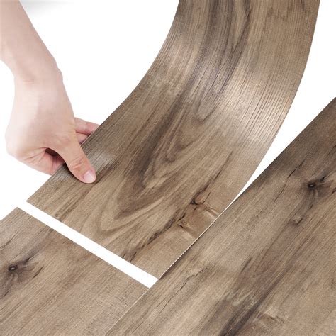 Stickyart 10 Piece Wood Plank Peel And Stick Flooring 36 X6 Self