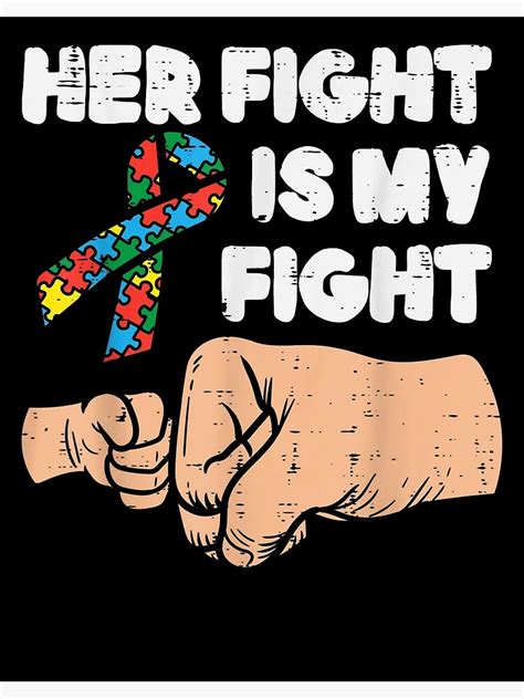 Ihr Fight My Fight Fist Bump Autism Awareness Ribbon Mom Dad Team