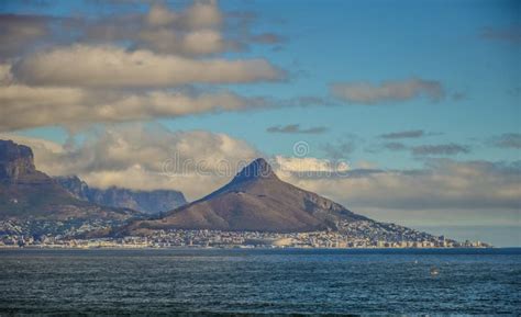 Lion`s Head , Signal Hill and Table Mountain Along Atlantic Ocean in ...