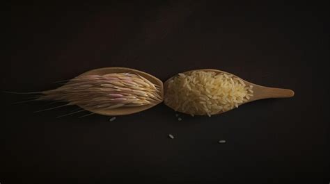 Granos saludables el mundo del arroz marrón Foto Premium