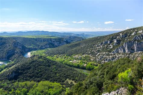 View of Ardeche Gorges stock image. Image of panoramic - 109547757