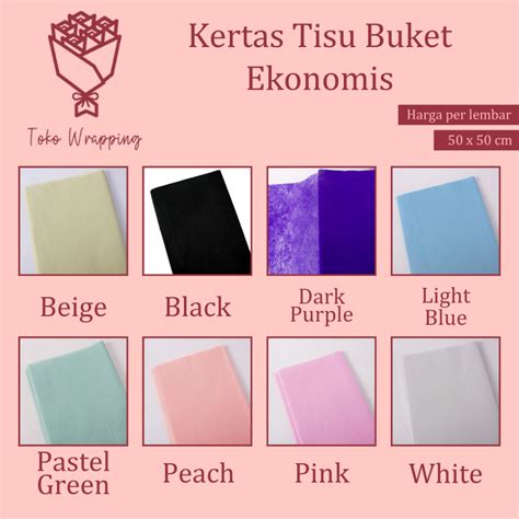 Jual Kertas Tisu Buket Ekonomis 50x50cm Tissue Cotton Paper Non