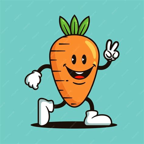 Premium Vector Carrot Hand Drawn Character Illustration