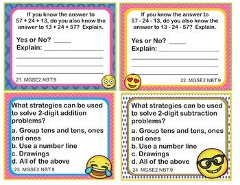 Georgia Math Mgse Nbt Nd Grade Task Cards Add And Subtract Solve