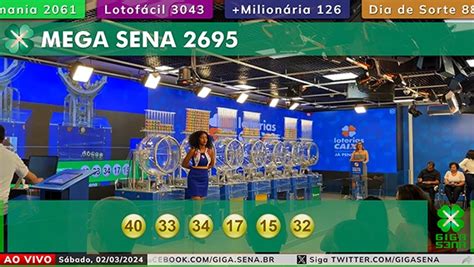 Sorteio da Mega Sena 2695 sábado 02 03 2024 GIGA SENA