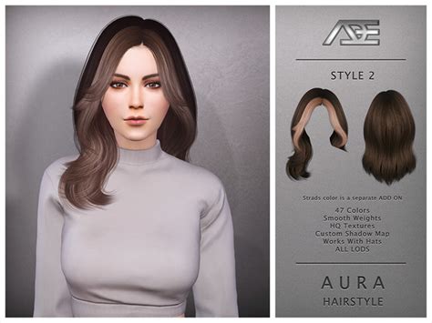 The Sims Resource Aura Style 2 Hairstyle