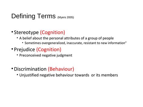 Lecture Defining Stereotypes Prejudice Discrimination Ppt