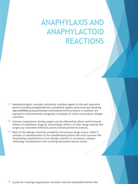 Anaphylaxis and Anaphylactoid Reactions | PDF | Granulocyte | Immune System