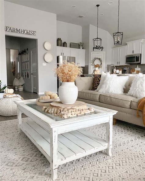 White Modern Farmhouse Coffee Table Ideas - Soul & Lane