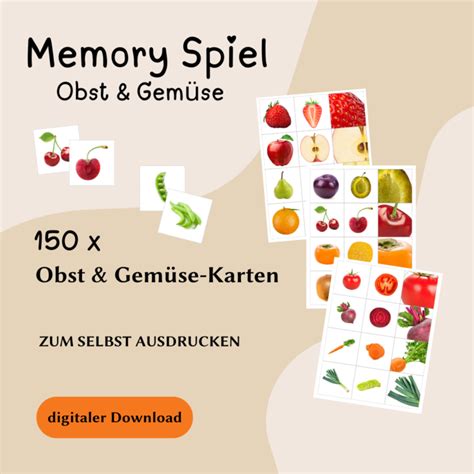 Memory Spiel Obst Gemüse jennyraddei elopage