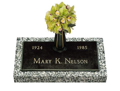 Simplicity Single Bronze Grave Marker With Vase LoveMarkers