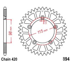 Corona Denti Passo Ktm Argento