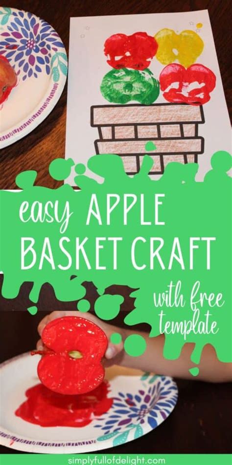 Apple Stamping An Apple Basket Craft For Preschool